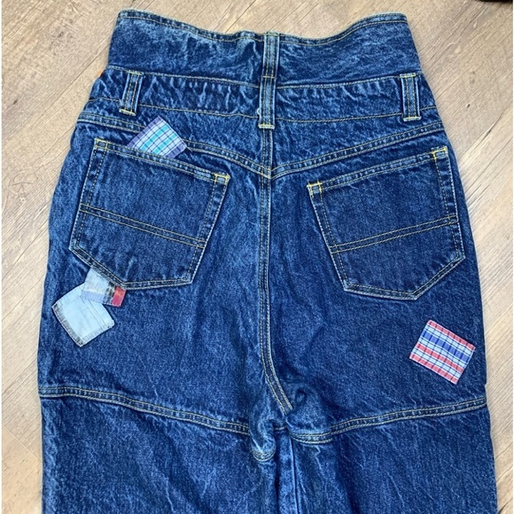 Vintage Patchwork Jeans 9/10 1980's  Cottagecore Acid Wash Made In Brazil ￼ - Picture 6 of 13